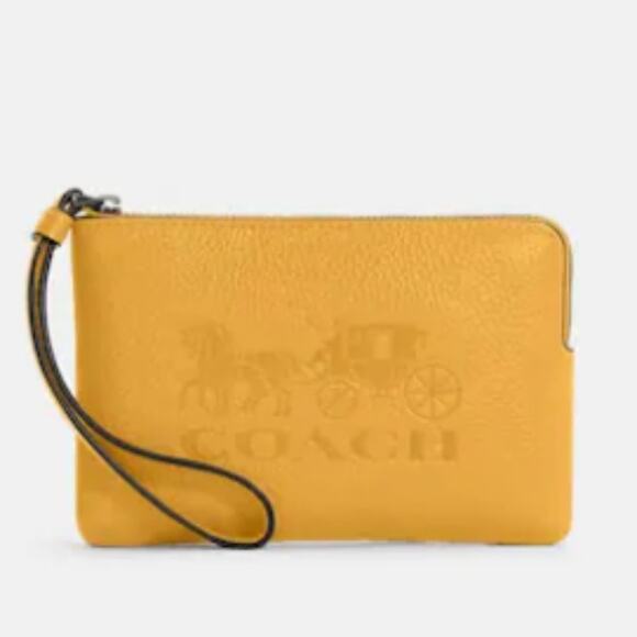 Coach Corner Zip Wristlet With Horse And Carriage Honeycomb - 2461 - Picture 1 of 8